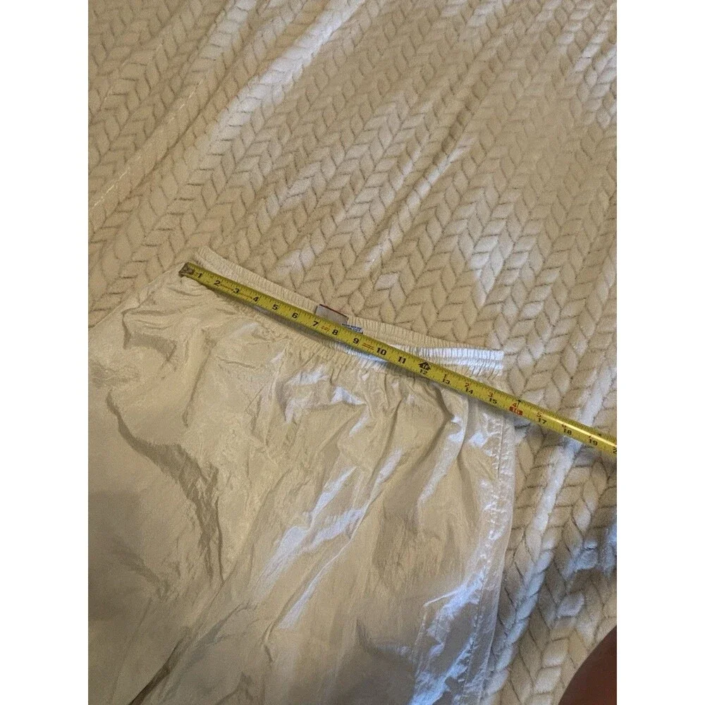 90s High Intensity White Nylon Windbreaker Track Pants Joggers L Retro Y2K